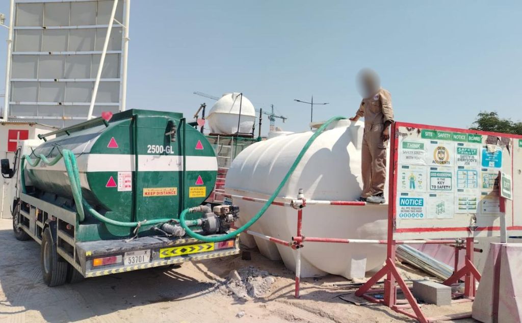 Salt Water Supply at Construction Site in Dubai