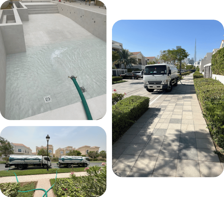 water tanker supply for swimming pools and domestic use in Dubai